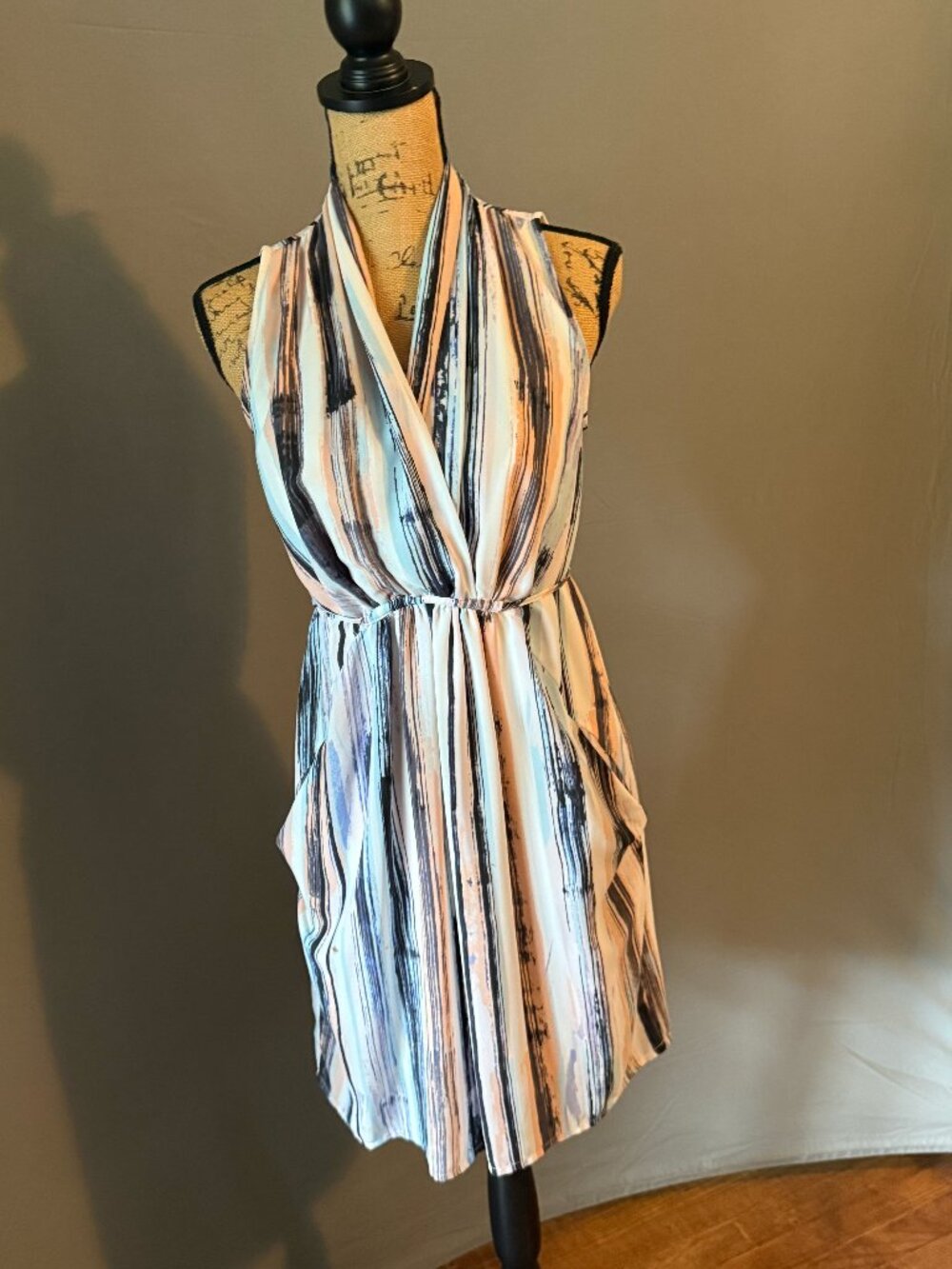 Women's striped wrap dress